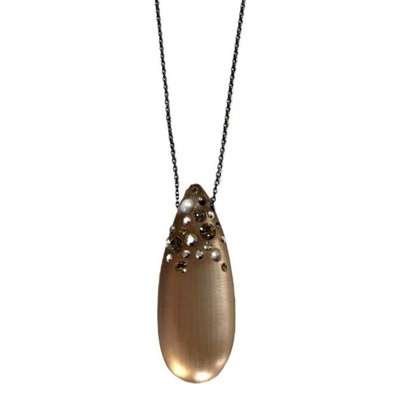 ALEXIS BITTAR Crystal Encrusted Lucite Pendant Necklace - Picture 1 of 6